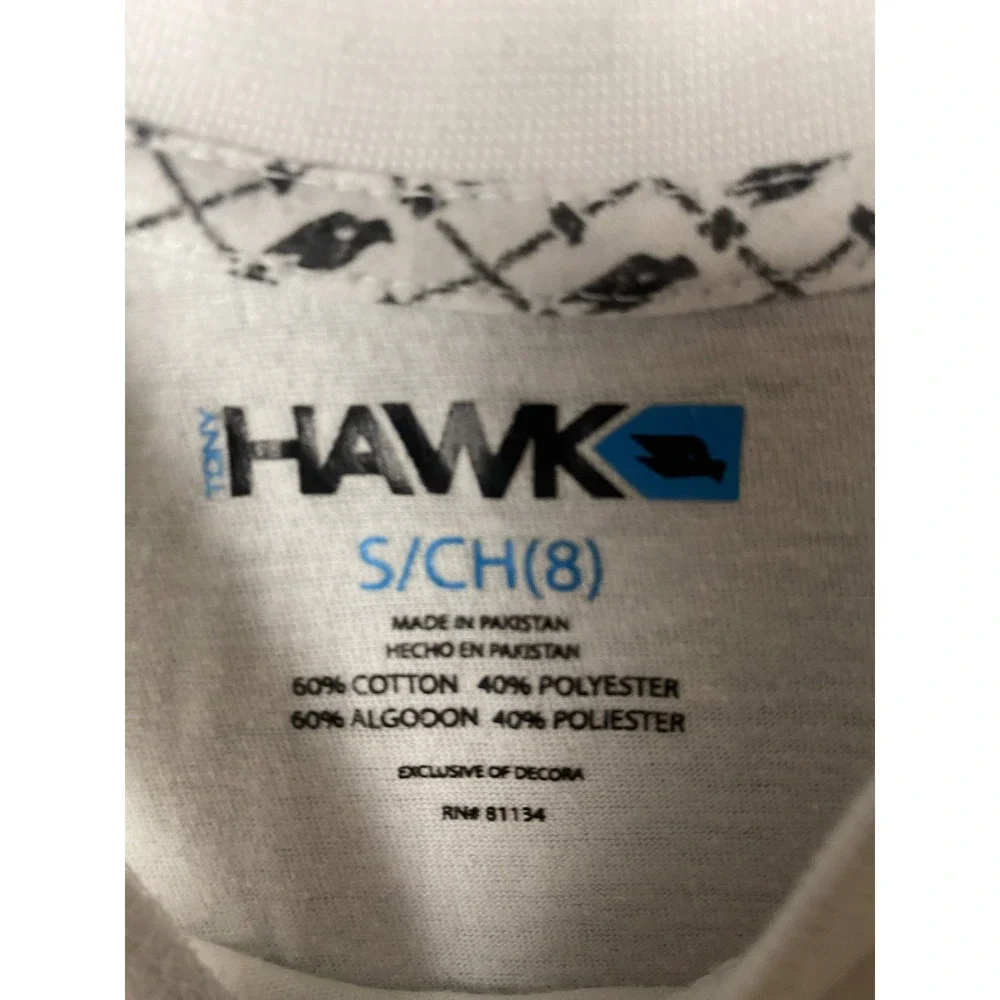 Hawk Kids S Long Sleeve Shirt White Teal Graphic Design